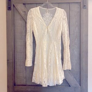 Free People white lace swing dress sz 4